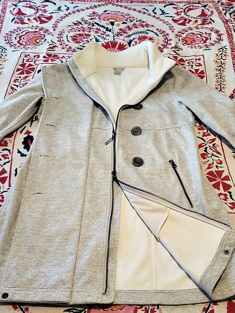 prAna Martina Womens Heather Grey Dual Zip All Season Cozy Warm Fall Coat
